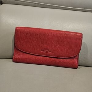 Red Leather Coach Wallet